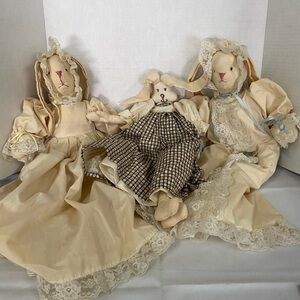 Set of 3 Handcrafted Rabbit Plush (DH)